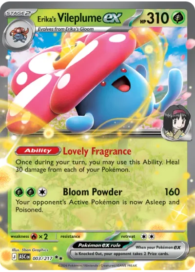 Erika's Vileplume ex 003 Ascended Heroes Pokemon Card