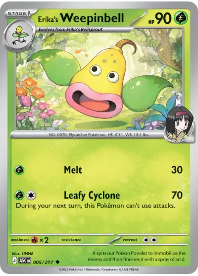 Erika's Weepinbell 005 Ascended Heroes Pokemon Card
