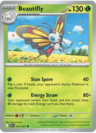 Beautifly 013 Ascended Heroes Pokemon Card