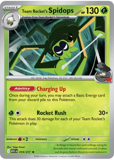 Team Rocket's Spidops 019 Ascended Heroes Pokemon Card