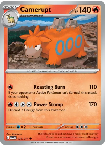 Camerupt 028 Ascended Heroes Pokemon Card