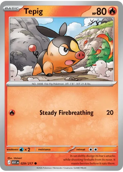 Tepig 029 Ascended Heroes Pokemon Card