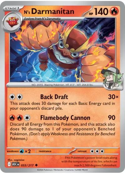 N's Darmanitan 033 Ascended Heroes Pokemon Card