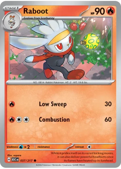 Raboot 037 Ascended Heroes Pokemon Card