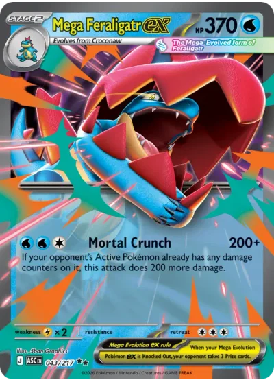 Mega Feraligatr ex 043 Ascended Heroes Pokemon Card