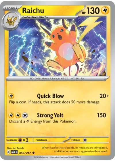 Raichu 056 Ascended Heroes Pokemon Card