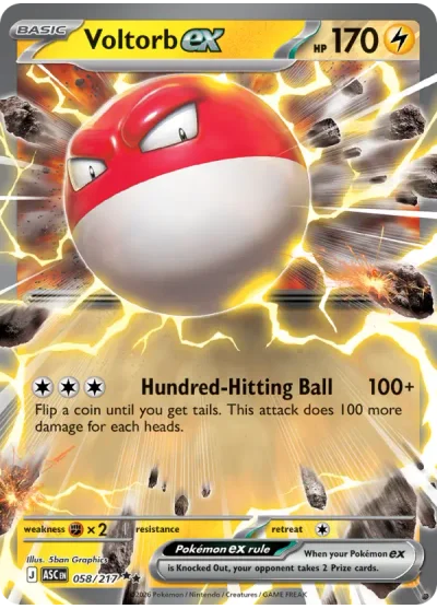 Voltorb ex 058 Ascended Heroes Pokemon Card