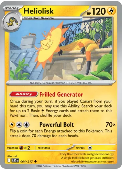 Heliolisk 064 Ascended Heroes Pokemon Card