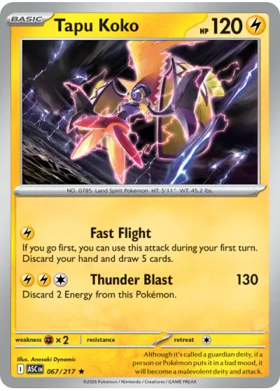 Tapu Koko 067 Ascended Heroes Pokemon Card
