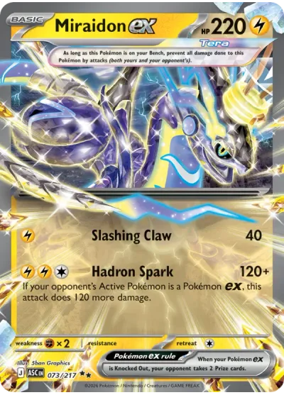 Miraidon ex 073 Ascended Heroes Pokemon Card