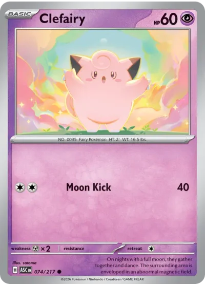 Clefairy 074 Ascended Heroes Pokemon Card