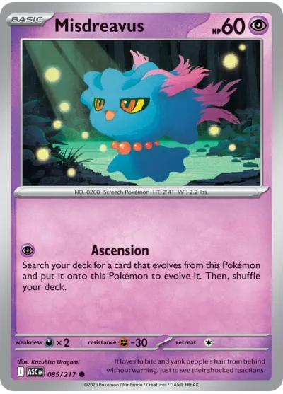 Misdreavus 085 Ascended Heroes Pokemon Card