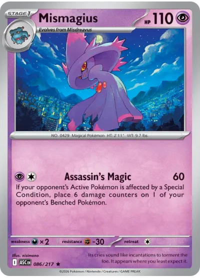 Mismagius 086 Ascended Heroes Pokemon Card