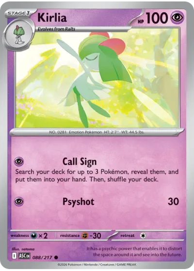 Kirlia 088 Ascended Heroes Pokemon Card