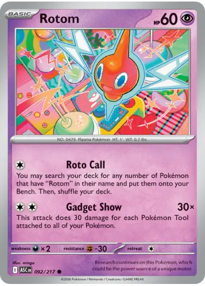Rotom 092 Ascended Heroes Pokemon Card