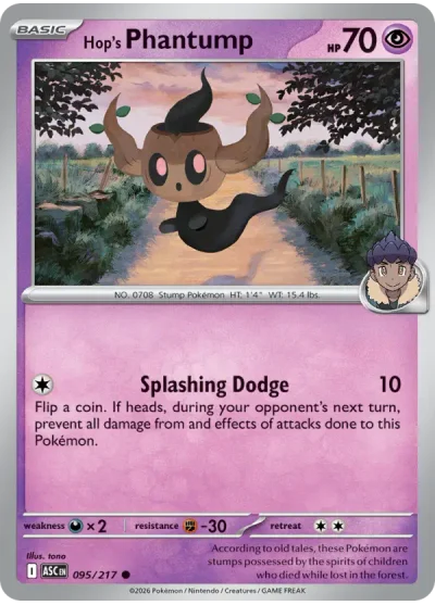Hop's Phantump 095 Ascended Heroes Pokemon Card