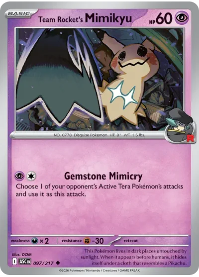 Team Rocket's Mimikyu 097 Ascended Heroes Pokemon Card