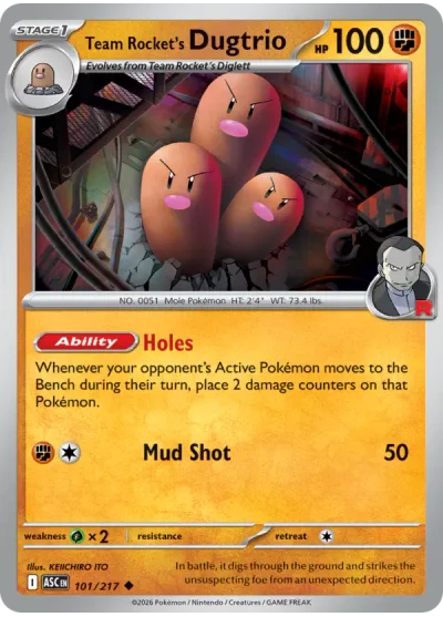 Team Rocket's Dugtrio 101 Ascended Heroes Pokemon Card