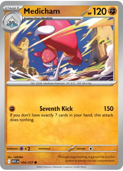 Medicham 104 Ascended Heroes Pokemon Card