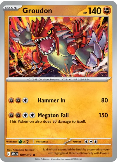 Groudon 108 Ascended Heroes Pokemon Card