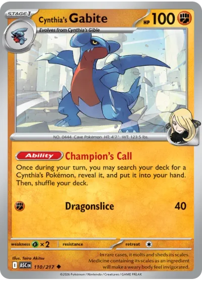 Cynthia's Gabite 110 Ascended Heroes Pokemon Card