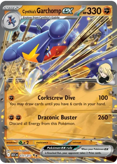 Cynthia's Garchomp ex 111 Ascended Heroes Pokemon Card
