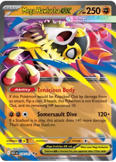 Mega Hawlucha ex 116 Ascended Heroes Pokemon Card