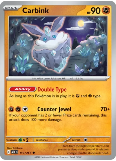 Carbink 117 Ascended Heroes Pokemon Card