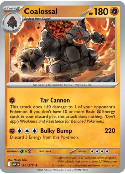 Coalossal 120 Ascended Heroes Pokemon Card