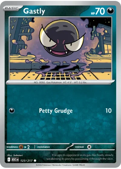 Gastly 123 Ascended Heroes Pokemon Card