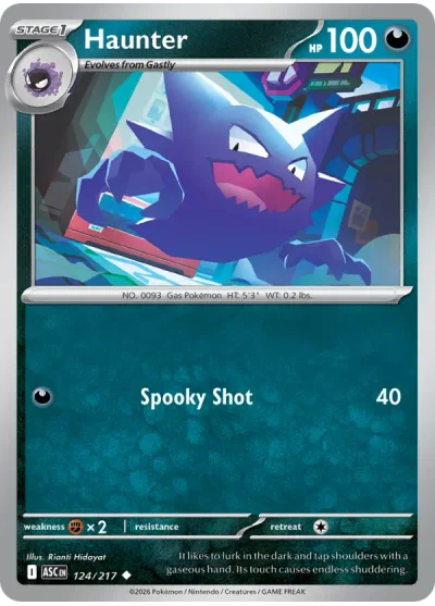Haunter 124 Ascended Heroes Pokemon Card