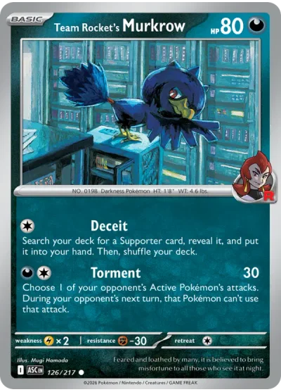 Team Rocket's Murkrow 126 Ascended Heroes Pokemon Card