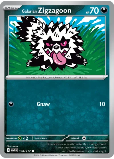 Galarian Zigzagoon 130 Ascended Heroes Pokemon Card