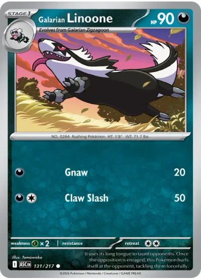 Galarian Linoone 131 Ascended Heroes Pokemon Card