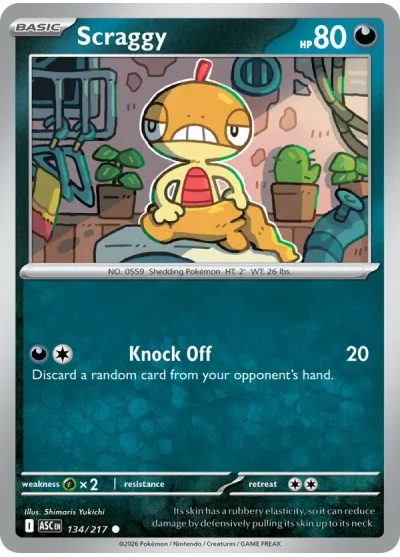 Scraggy 134 Ascended Heroes Pokemon Card