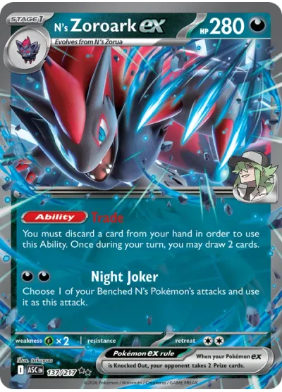 N's Zoroark ex 137 Ascended Heroes Pokemon Card