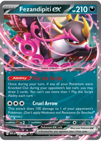 Fezandipiti ex 142 Ascended Heroes Pokemon Card