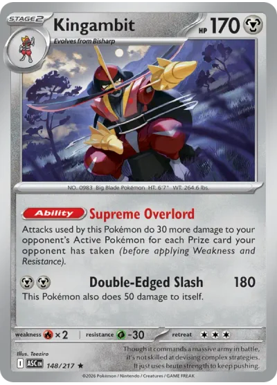 Kingambit 148 Ascended Heroes Pokemon Card
