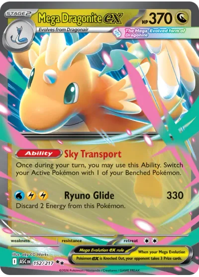 Mega Dragonite ex 152 Ascended Heroes Pokemon Card