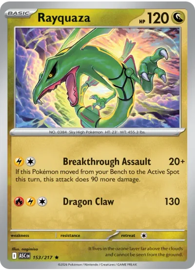 Rayquaza 153 Ascended Heroes Pokemon Card