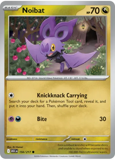 Noibat 156 Ascended Heroes Pokemon Card