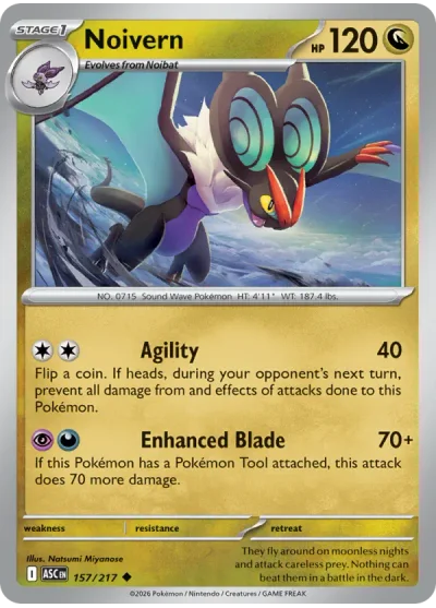 Noivern 157 Ascended Heroes Pokemon Card