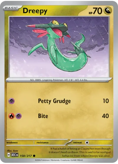 Dreepy 158 Ascended Heroes Pokemon Card