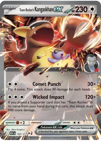 Team Rocket's Kangaskhan ex 162 Ascended Heroes Pokemon Card