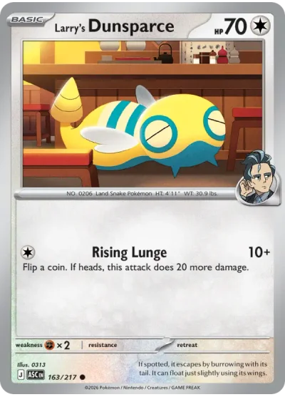 Larry's Dunsparce 163 Ascended Heroes Pokemon Card