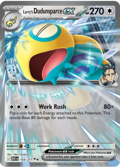 Larry's Dudunsparce ex 164 Ascended Heroes Pokemon Card