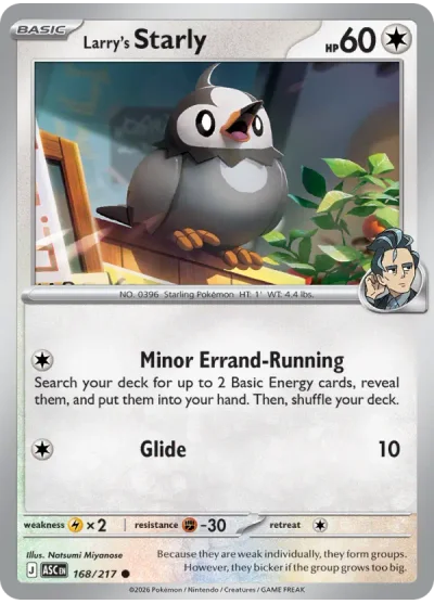 Larry's Starly 168 Ascended Heroes Pokemon Card