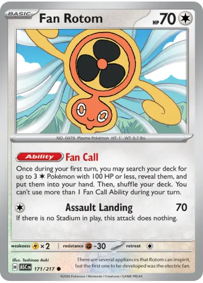 Fan Rotom 171 Ascended Heroes Pokemon Card