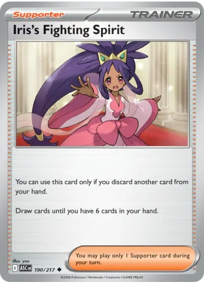 Iris's Fighting Spirit 190 Ascended Heroes Pokemon Card