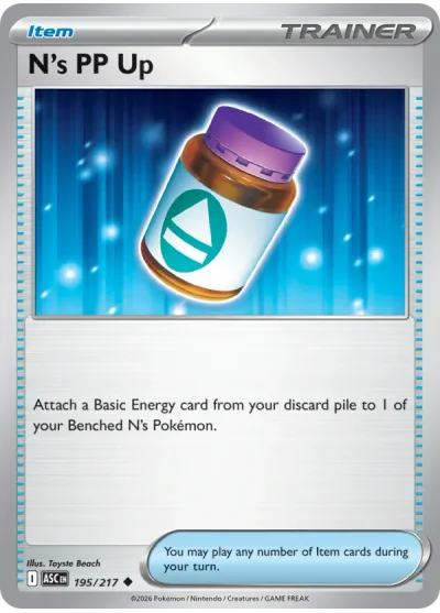N's PP Up 195 Ascended Heroes Pokemon Card